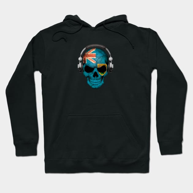 Dark Skull Deejay with Turks and Caicos Flag Hoodie by jeffbartels